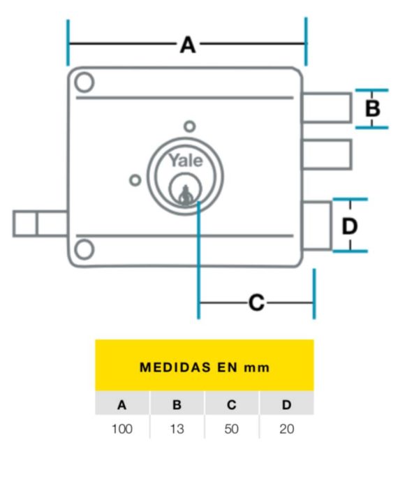 CERRADURA DE SOBREPONER 105-50 2 BULONES YALE