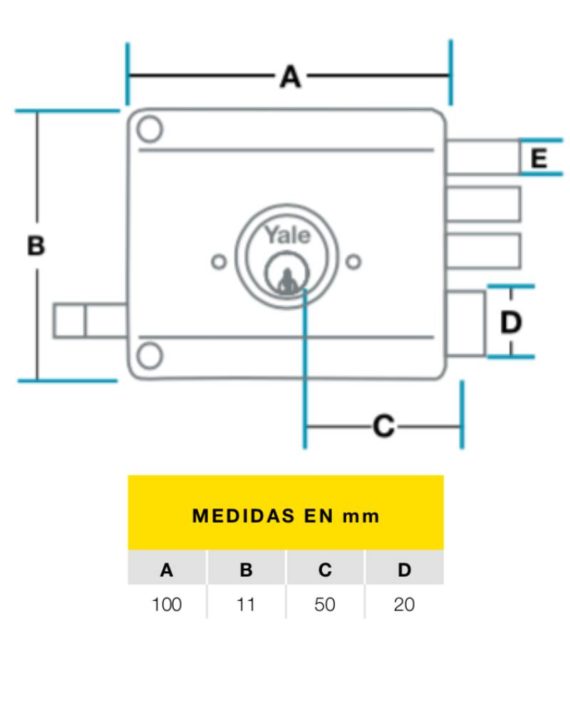 CERRADURA DE SOBREPONER 105-50 3 BULONES YALE