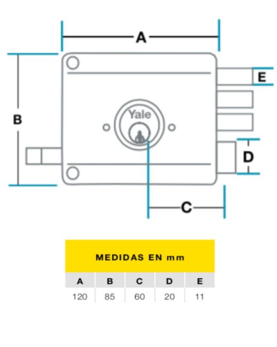 CERRADURA DE SOBREPONER 106-60 3 BULONES YALE