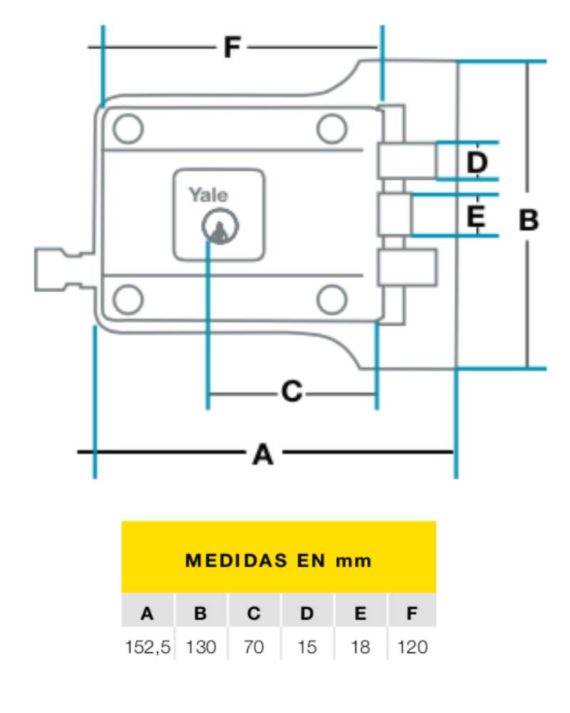 CERRADURA DE SOBREPONER 107-70 YALE