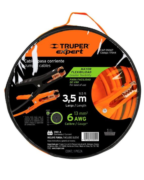 CABLES PARA BATERIA 3.5 M CALIBRE 6 AWG TRUPER