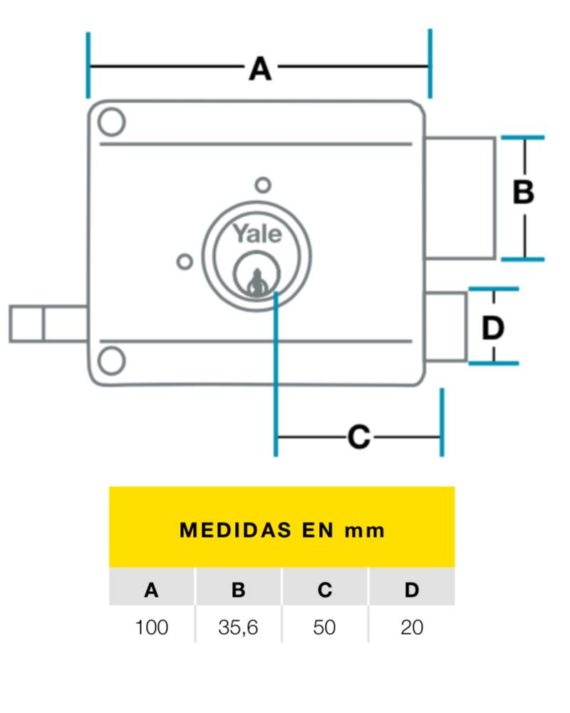 CERRADURA DE SOBREPONER 31610 CORRIENTE YALE