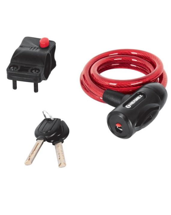 CANDADO DE CABLE CON LLAVE 10 MM X 1.0 M HERMEX
