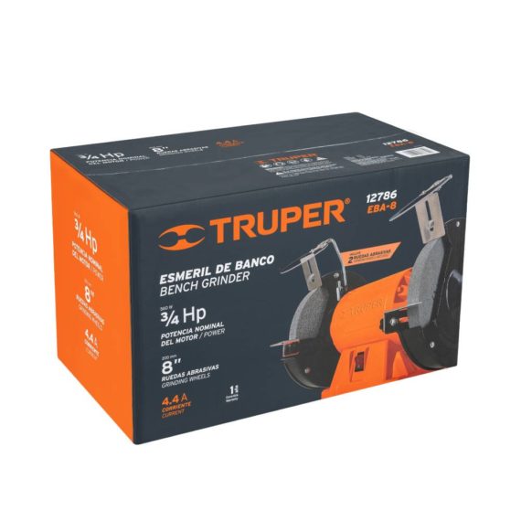 ESMERIL DE BANCO DE 8" DE 3/4 HP. TRUPER