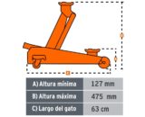 GATO HIDRAULICO PROFESIONAL DE PATIN 3 TON. ELEVACION RAPIDA. TRUPER