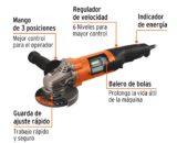 ESMERILADORA ANGULAR 4-1/2" 1100W PROFESIONAL. TRUPER