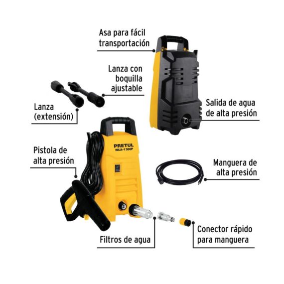 HIDROLAVADORA ELECTRICA 1300 PSI. PRETUL