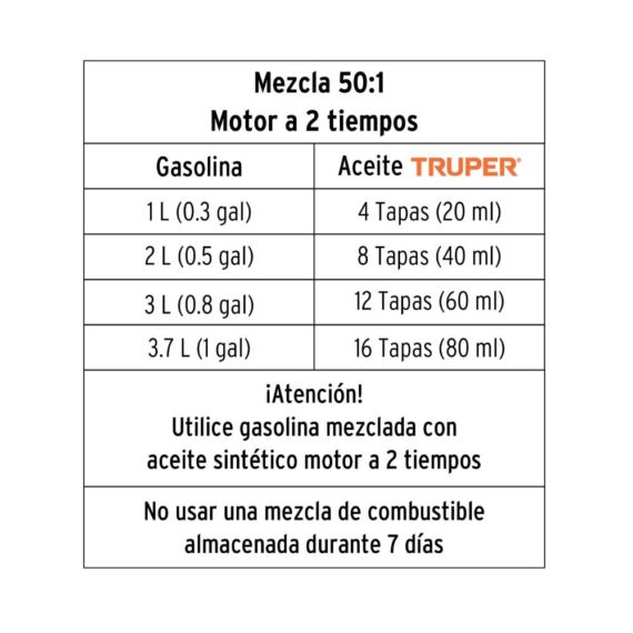 MOTOSIERRA 45CC GASOLINA CON BARRA DE 18". TRUPER