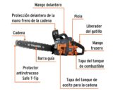 MOTOSIERRA 45CC GASOLINA CON BARRA DE 18". TRUPER
