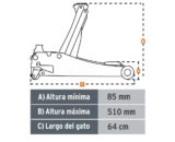 GATO HIDRAULICO PROFESIONAL DE PATIN 3 TON. ELEVACION NRAPIDA. TRUPER